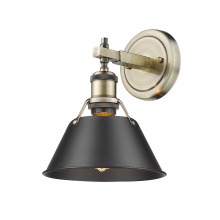 Golden Canada 3306-BA1 AB-BLK - Yep by Golden Lighting Orwell 1-light Vanity in Aged Brass and Matte Black shade